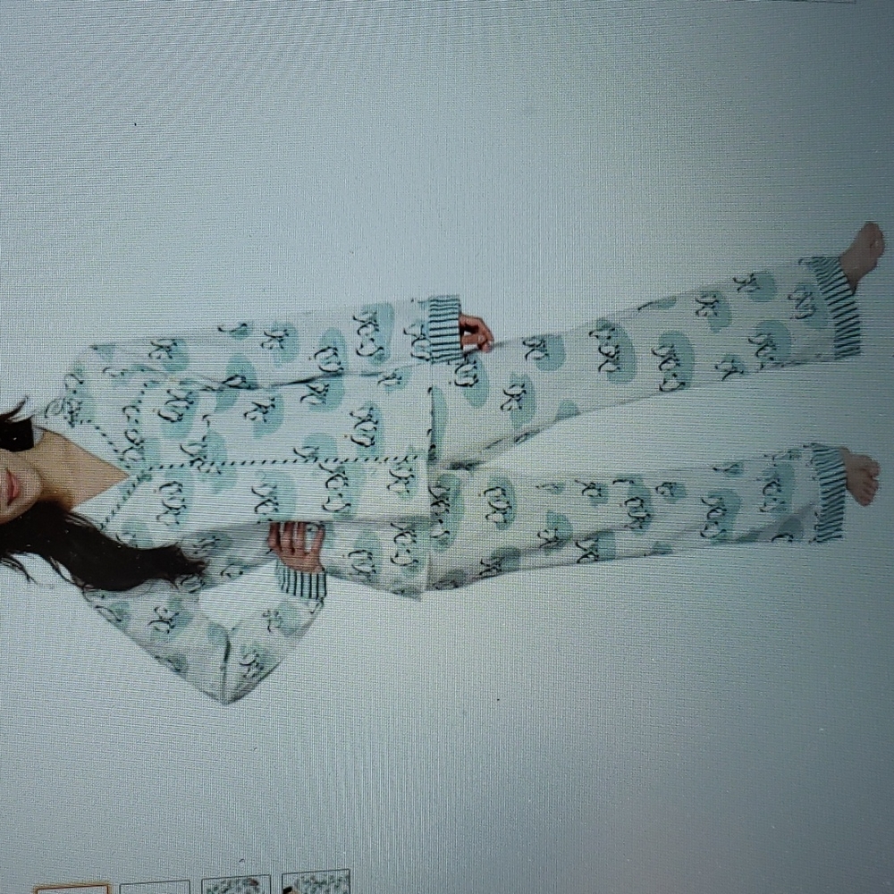 Munki Munki Penguin Flannel Pajama Set Sz XXL - Picture 2 of 8